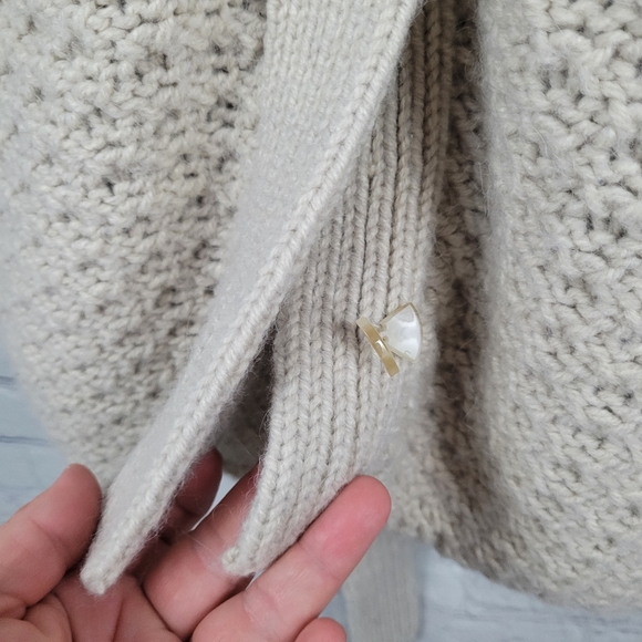 ESPRIT | alpaca blend heavy knit button up long high neck sweater cardigan - Picture 5 of 8